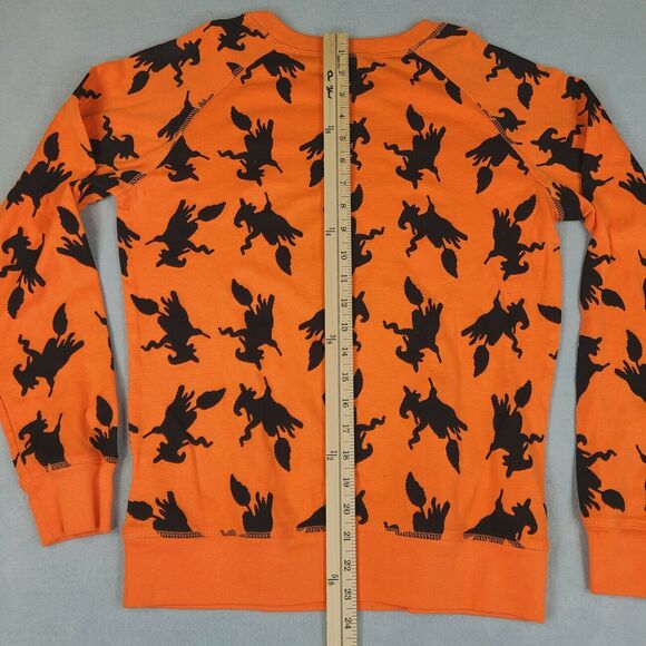 Halloween Sweatshirt Junior Women's Orange Medium 7-9 What's Up‎ Witches - Picture 10 of 11